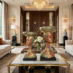 luxeholic african queen bust sculpture decor fruit bowl elegant gold statue key holder