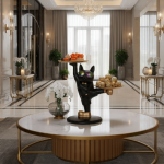 dancing bulldog statue with sunglasses resin table storage tray sculpture by luxeholic