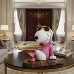 dog butler statue sculpture with storage tray modern resin decor by luxeholic