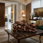 antique gold elephant herd sculpture resin table centerpiece wildlife lover gift by luxeholic