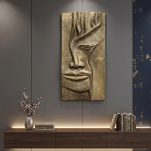 luxury abstract face wall sculpture: stone for modern living room decor. by luxeholic