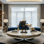 hip hop french bulldog butler statue with gold tray