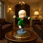 set of 4 kung fu monk whimsical shaolin zen home decor sculpture by luxeholic