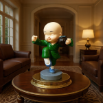 set of 4 kung fu monk whimsical shaolin zen home decor sculpture by luxeholic