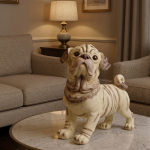 life size realistic pug dog sculpture statue luxury hand painted canine home decor by luxeholic