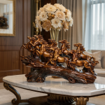 seven running horses feng shui statue lucky wealth home decor