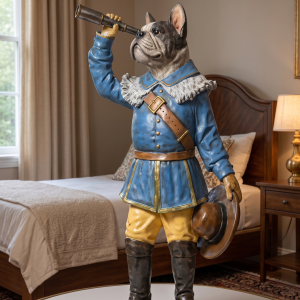 bulldog explorer sculpturestatue telescope dog figurine quirky decor dog lover gift by luxeholic