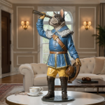 bulldog explorer sculpturestatue telescope dog figurine quirky decor dog lover gift by luxeholic