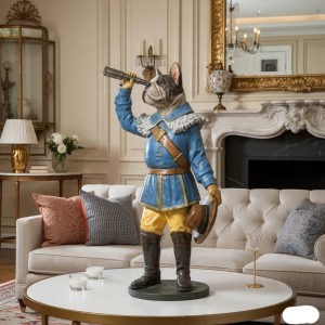 bulldog explorer sculpturestatue telescope dog figurine quirky decor dog lover gift by luxeholic