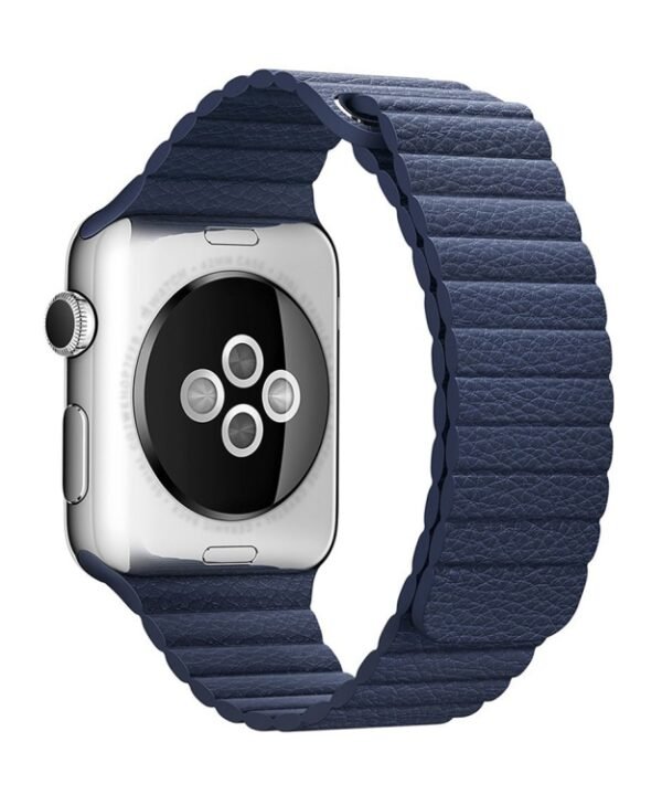 For Apple Watch 38mm Loop Magnetic Closure Clasp PU Leather Watch Band