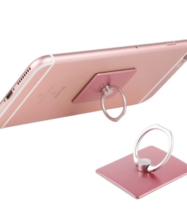 Ring Buckle Multifunction Cell Phone Holder, Pink, White, Tyrant gold