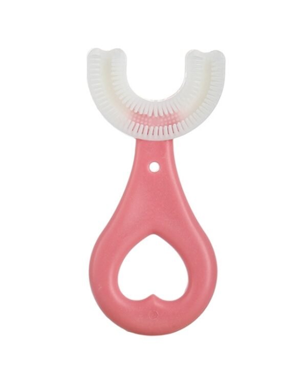 U-shaped Children Baby Hand-held Soft Toothbrush Brushing Artifact for 2-6 Years Old, Style: Heart Shape, Heart Shape