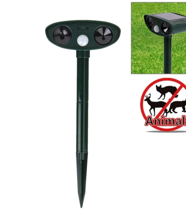 Powerful Ultrasonic Solar-powered Animal Repeller With PIR Sensor & Light Sensor