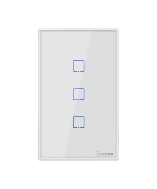 Sonoff T2 Touch 120mm Tempered Glass Panel Wall Switch Smart Home Light Touch Switch, Compatible with Alexa and Google Home, AC 100V-240V, US Plug