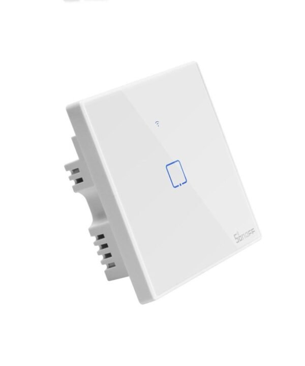Sonoff T2 Touch 86mm Tempered Glass Panel Wall Switch Smart Home Light Touch Switch, Compatible with Alexa and Google Home, AC 100V-240V, UK Plug
