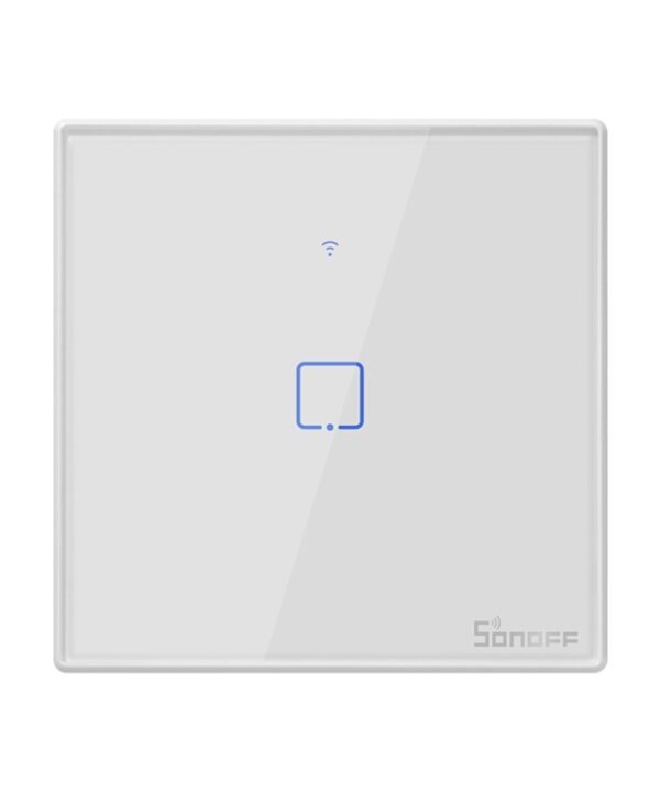 Sonoff T2 Touch 86mm Tempered Glass Panel Wall Switch Smart Home Light Touch Switch, Compatible with Alexa and Google Home, AC 100V-240V, EU Plug