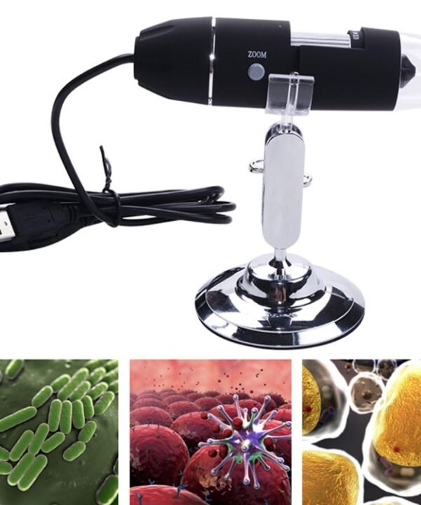 1000X Magnifier 0.3MP Image Sensor USB Digital Microscope with 8 LED & Professional Stand, 1000X