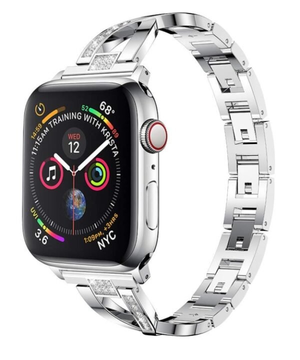 Colorful Diamond Stainless Steel Watch Band for Apple Watch Series 7 41mm / 6 & SE & 5 & 4 40mm / 3 & 2 & 1 38mm