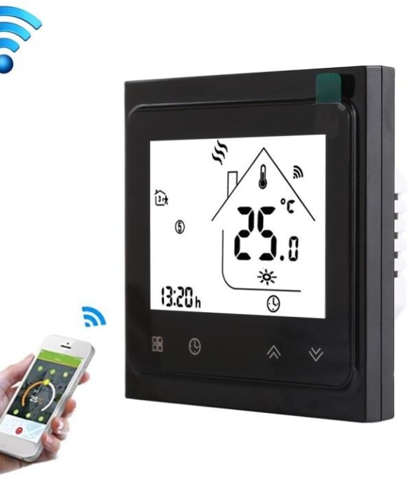BHT-002GCLW 3A Load Water / Gas Boiler Type LCD Digital Heating Room Thermostat with Time Display, WiFi Control, BHT-002GBLW 3A  (Black) Gas Boiler Type, BHT-002GBLW 3A (White) Gas Boiler Type
