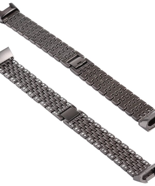 For Fitbit Charge 3 Diamond-studded Stainless Steel  Watch Band