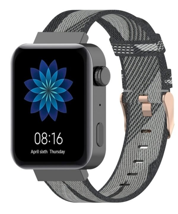 18mm Stripe Weave Nylon Wrist Strap Watch Band for Xiaomi Mi Watch, Garmin Vivomove 3s / Vivoactive 4s