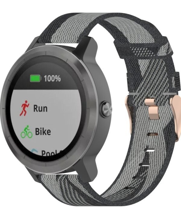 20mm Stripe Weave Nylon Wrist Strap Watch Band for Garmin Venu, Vivomove 3, Vivoactive 3, Forerunner 245 / 645