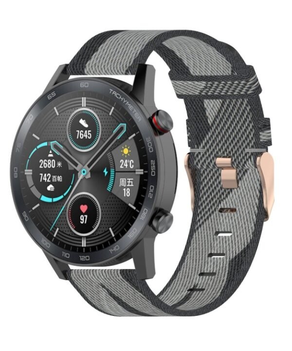 22mm Stripe Weave Nylon Wrist Strap Watch Band for Huawei GT / GT2 46mm, Honor Magic Watch 2 46mm / Magic