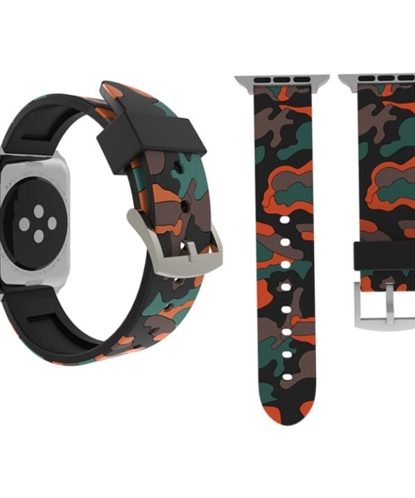 For Apple Watch Series 3 & 2 & 1 38mm Fashion Camouflage Pattern Silicone Watch Band, 38mm