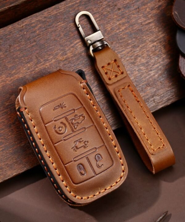For Dodge Ram 6-button C163 Car Key Leather Protective Case, 6-button