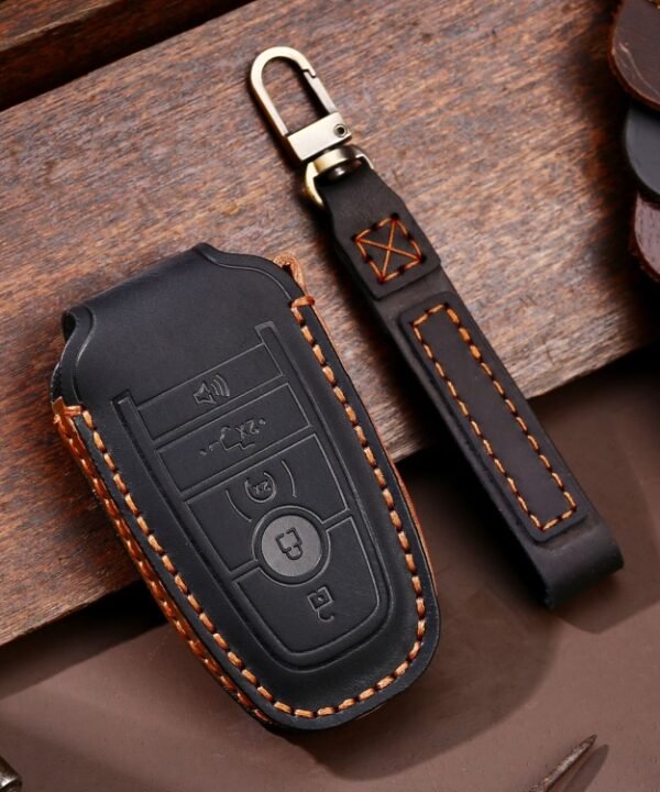 For Ford F-150 5-button C073 Car Key Leather Protective Case, C073