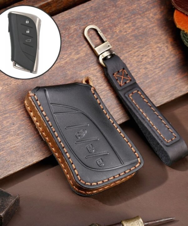 For Lexus 3-button Hallmo Car Cowhide Leather Key Protective Cover Key Case, C130