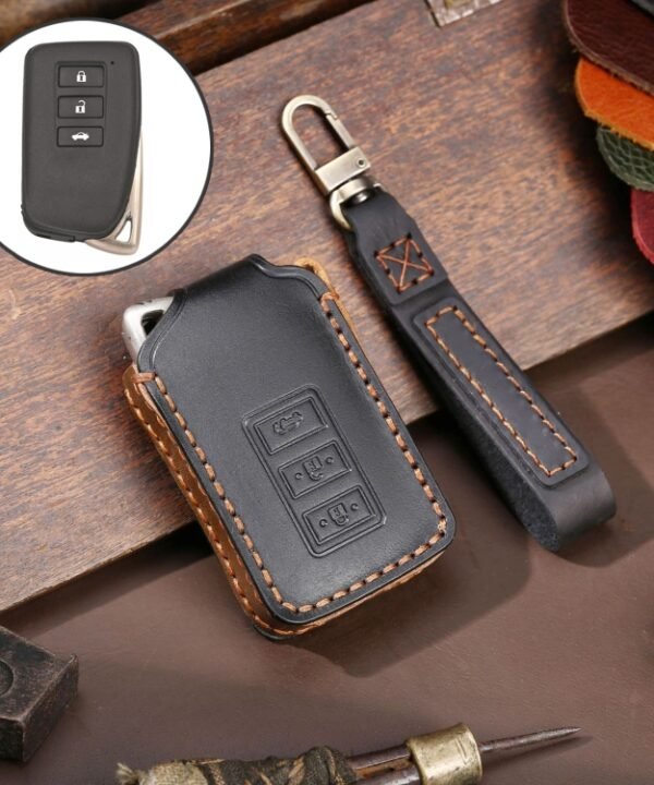 For Lexus 3-button Hallmo Car Cowhide Leather Key Protective Cover Key Case, C128