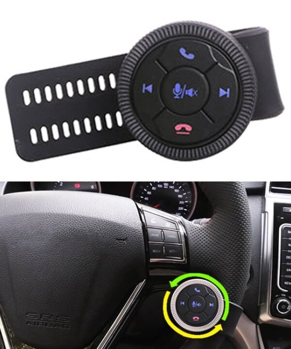 Universal Strap Shape Steering Wheel Remote Control Car Multimedia Wireless Button Remote Control, Strap Shape Black, Strap Shape Silver