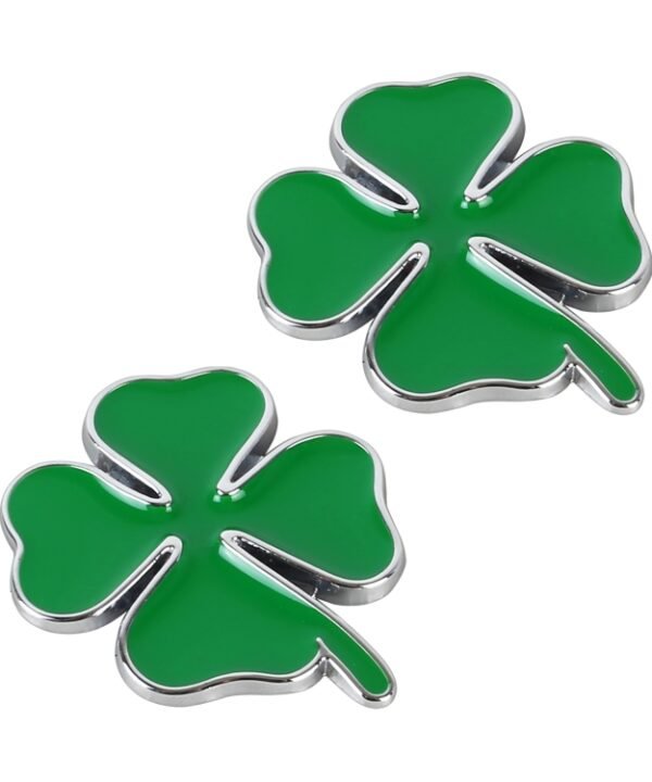 2pcs Four Leaf Clover Luck Symbol Badge Labeling Sticker Styling Car Decoration, Size: 2x2x0.2cm