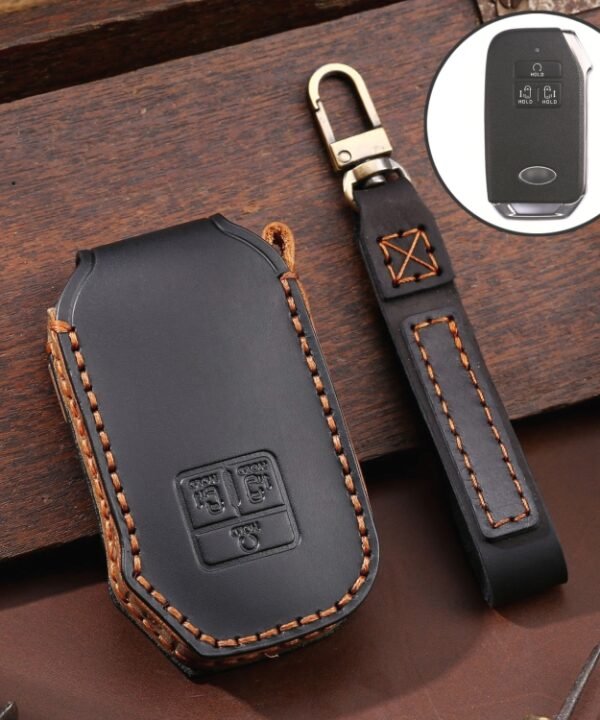 For KIA Carnival EX / SX Hallmo Car Cowhide Leather Key Protective Cover Key Case, C138