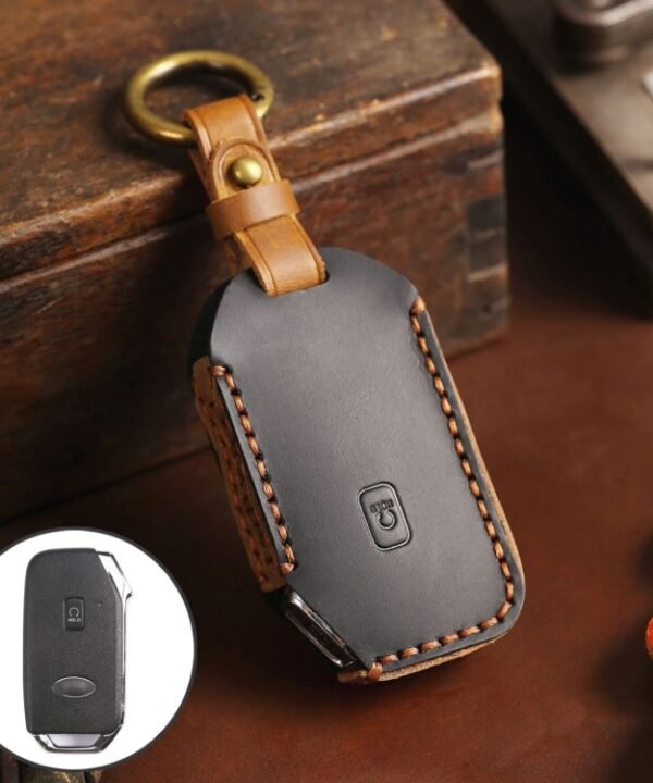 For Kia Sorento Hallmo Car Cowhide Leather Key Protective Cover Key Case, B088