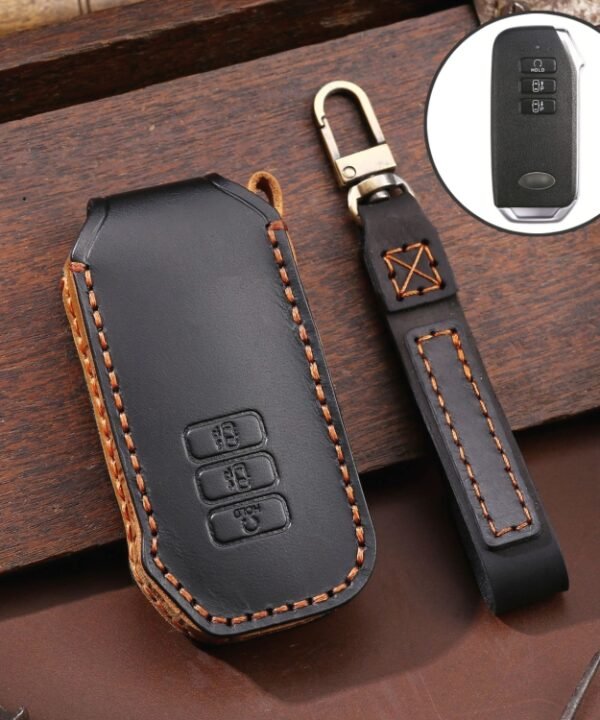 For Kia 3-button Hallmo Car Cowhide Leather Key Protective Cover Key Case, C115
