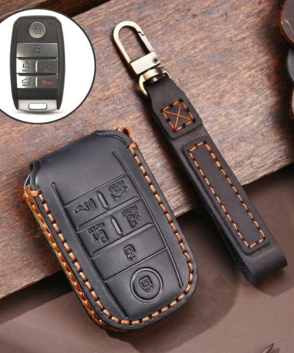 For Kia C134 6-button Hallmo Car Cowhide Leather Key Protective Cover Key Case, C134