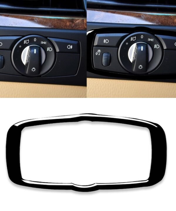 Car Headlight Switch Frame Decorative Sticker for BMW 2008-2013 X5 E70 / X6 E71 / 5 Series E60 2008-2010, Left and Right Drive Universal, Headlight Switch Frame
