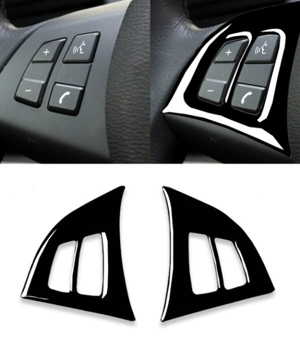 Car Steering Wheel Buttons Decorative Sticker for BMW E70 X5 2008-2013, Left and Right Drive Universal, Steering Wheel Buttons
