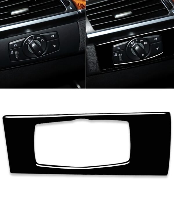 Car Left Drive Headlight Switch Panel Decorative Sticker for BMW E70 X5 / E71 X6 2008-2013, Left Drive Headlight Switch