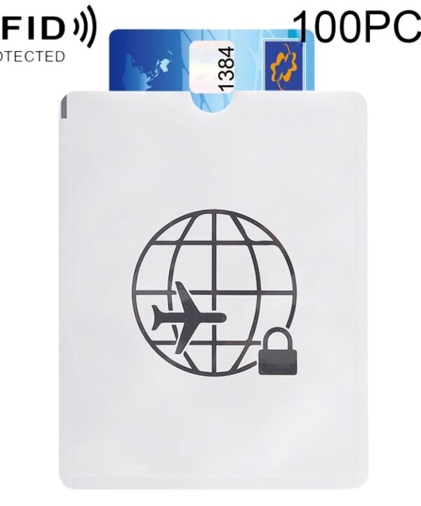100pcs Aluminum Foil Anti Theft RFID Blocking Sleeve Passport Passbook Protector, Size: 13.5*10.5cm