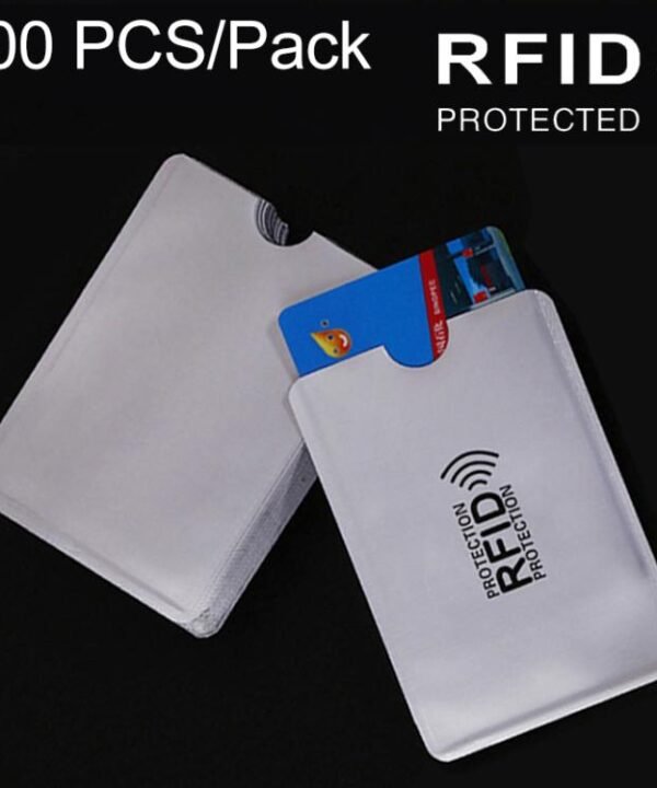 100 PCS Aluminum Foil Card Protective Cover Case RFID Blocking Safety Shield Identity Sleeves Cards Bag, Size: 9.1*6.3cm, CCB1077A, CCB1077B, CCB1077C