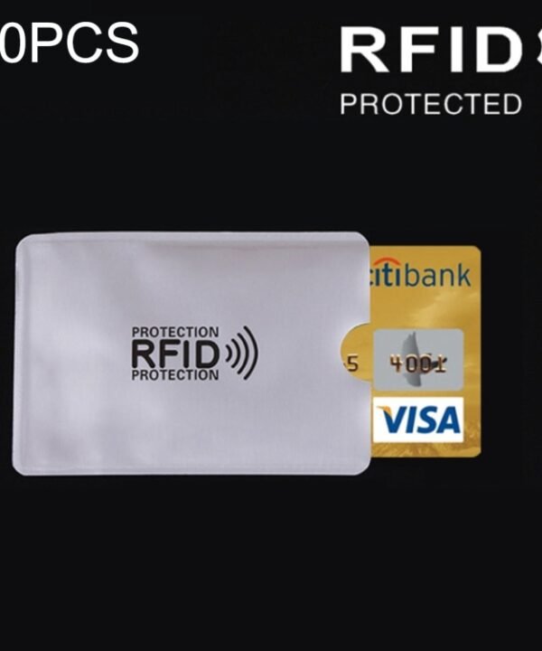 10 PCS Aluminum Foil RFID Blocking Credit Card ID Bank Card Case Card Holder Cover, Size: 9.1*6.3cm