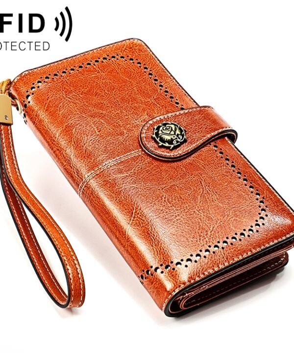 3556 Large Capacity Long Multi-function Anti-magnetic RFID Wallet Clutch for Ladies with Card Slots