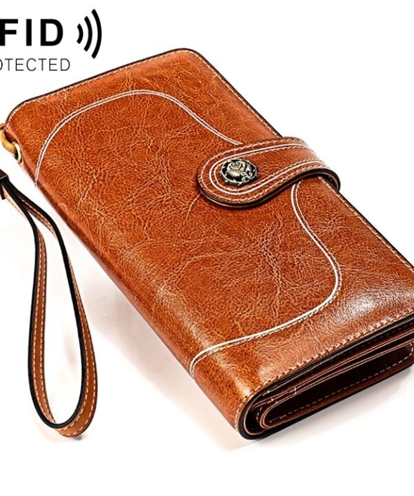 3555 Large Capacity Long Multi-function Anti-magnetic RFID Wallet Clutch for Ladies with Card Slots