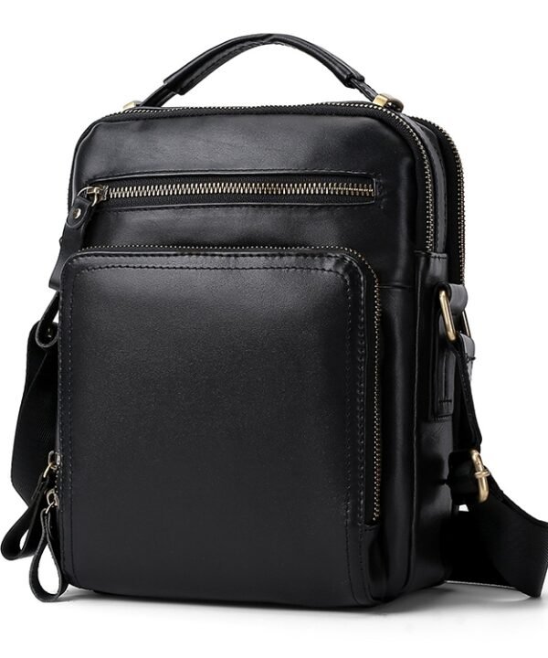 6028 Multifunctional Fashion Top-grain Leather Messenger Bag Casual Men Shoulder Bag