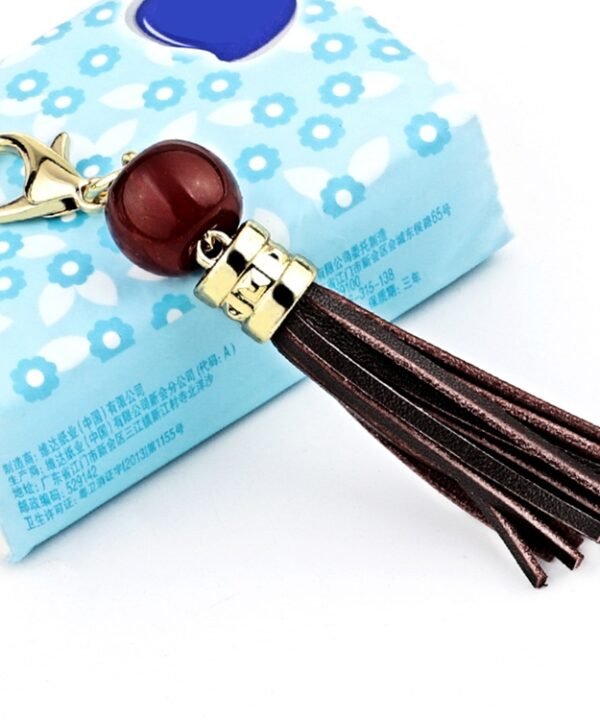 LS02 Cowhide Tassel Keychain Car Hanging Bag Pendant
