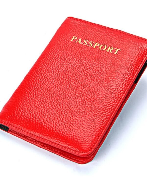 Litchi Texture Multifunctional Genuine Leather Passport Package for travel