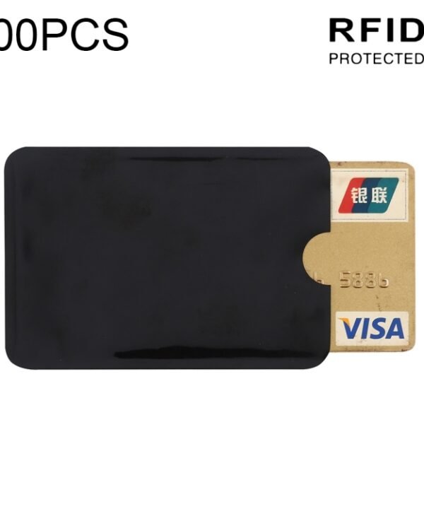 100pcs Aluminum Foil RFID Blocking Credit Card ID Bank Card Case Card Holder Cover, Size: 9 x 6.3cm